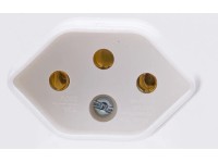 Übergangsstecker Italien/ Typ13 / 3-polig Weiss Übergangsstecker Italien/ Typ13 / 3-polig Weiss
