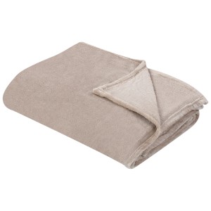 Coperta beige Bayburt (150x200 cm) in poliestere, morbida e facile da curare.