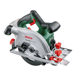 Sega circolare a batteria Bosch UniversalCirc 18V-53 Solo: verde/argento con manopola di regolazione rossa.