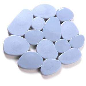 MSV Anti-Slip Pads Pebbles blu-grigio, 4 pezzi, per vasca e doccia.