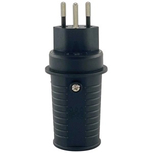 Spina di montaggio nera Tipo 13, 3 poli, IP55 per uso esterno.
