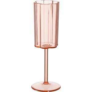 Flûte à champagne en acrylique rose, incassable et design moderne.