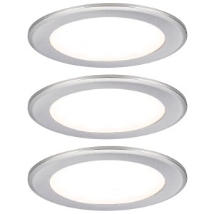 Paulmann LED spots encastrables pour meubles, fer, lot de 3. Spots ronds encastrables à lumière blanc chaud.