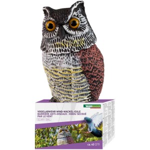 Windhager Vogelabwehr Eule: Detailgetreues Eulenimitat mit Wackelkopf zur Taubenabwehr.