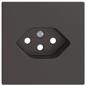 Plaque frontale noire pour prise Feller EdizioDue T13 pour interrupteurs et boutons.