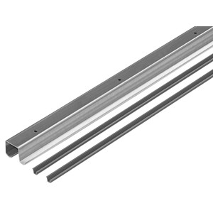 Profilo doppio Hettich TopLine 27 (2m) in acciaio/plastica, bianco, per ferramenta per porte scorrevoli.