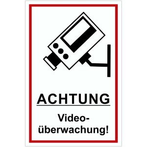 Panneau de signalisation Vidéosurveillance, 30x20 cm, pour le marquage des zones surveillées.