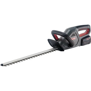 Taille-haie sans fil Al-Ko HT 1845 avec batterie, gris/rouge, longueur de coupe 45cm.