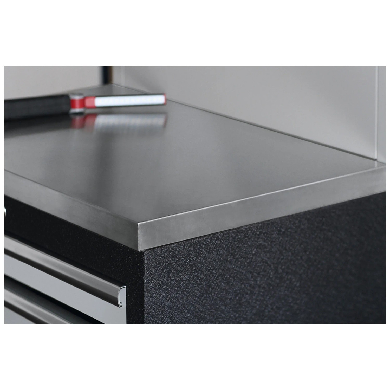 Banco Da Lavoro Beta C58BC-X 8CA/A 210cm Antracite Con Piano In Acciaio Inox 8 Cassetti E Armadio P 26184