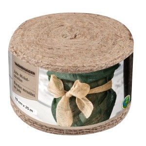Nastro avvolgente in iuta Windhager, 10 cm x 25 m, naturale, rotolo per giardinaggio e decorazioni.