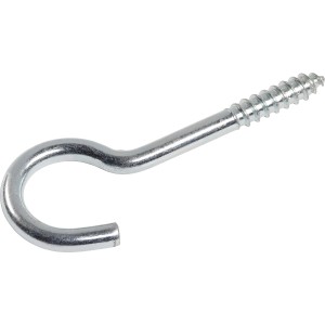 LUX Schraubhaken gebogen, 4,2 x 80 mm, verzinkt, 4er-Set. Deckenhaken für leichte Dekorationen.