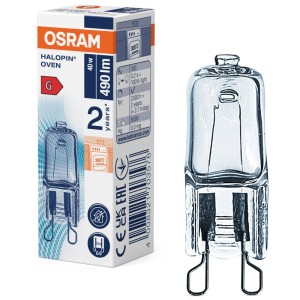 Osram Lampe spéciale four Pin G9, 40W, Blanc chaud, pour fours jusqu'à 300°C.