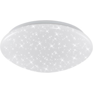 Plafonnier LED blanc Briloner Brilo Bath avec effet ciel étoilé pour salle de bain et autres pièces humides.