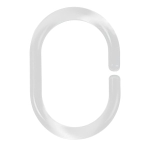 Anneau de rideau de douche C-Minor Spirella en plastique transparent.