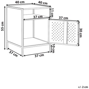 Beliani Armoire de bureau Waikato noire 55 x 40 x 40 cm