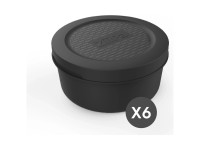 Ziipa Pizzateigbox-Set Polypropylen Charbon Ø 16 x 8 cm / 6 Stk.