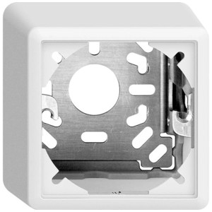 Telaio esterno EdizioDue Feller bianco, 74x74x54mm, per accessori scatole di derivazione.
