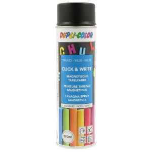 Dupli-Color Magnet-Tafelfarbe Schwarz, 500ml Spraydose für magnethaftende und beschreibbare Flächen.