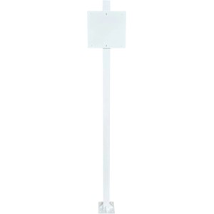 Support blanc pour boîte aux lettres Alpertec, 120x20x18,1 cm, pour installation autoportante.