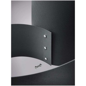 Détail de la spirale à herbes Gartec (Ø 80cm) : Plastique noir, vis reliant les éléments.