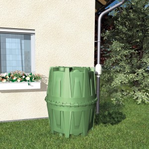 Garantia Herkules citerne 3200 l, kit de réservoir, vert, avec kit de connexion pour jardin et cave.