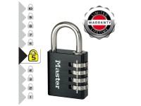 Master Lock Zahlen-Vorhängeschloss 4-stellig Aluminium Schwarz 40 mm