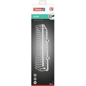 Tesa Aluxx panier de douche, 45cm, aluminium chromé, pour montage mural sans perçage.
