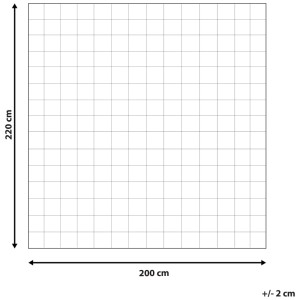 Indicazione delle dimensioni del piumone quattro stagioni bianco Beliani Korab in poliestere, 200 x 220 cm.