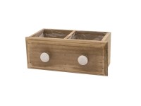 Holz-Pflanzgefäss Braun 10 x 22 x 9 cm