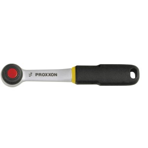 Cricchetto standard Proxxon 10 mm (3/8) con manico nero e funzione di inversione.