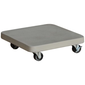 Rotelle per piante quadrate in cemento leggero naturale con 4 ruote.