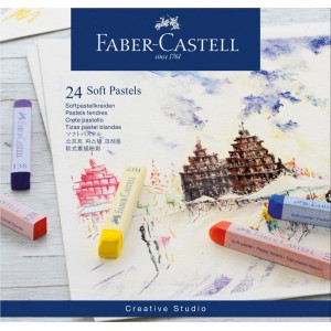 Faber-Castell Softpastellkreiden Creative Studio, 24 Farben im Kartonetui.