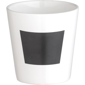 Pot à herbes aromatiques Wenko Waia en céramique blanche avec surface inscriptible.