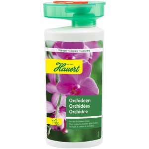 Engrais liquide pour orchidées Hauert, flacon de 0,25 l pour une floraison durable.