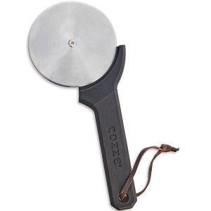 Cozze Pizzaschneider mit schwarzem Softgriff, Klingendurchmesser 10 cm, Grillutensil.
