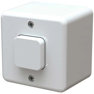 Interrupteur à bouton-poussoir apparent S3 blanc, 10A, 250V.