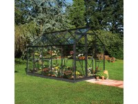 Halls Gewächshaus Popular 106 Blankglas 3 mm Schwarz 6,2m² inkl.Fundamentrahmen