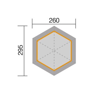Pianta Weka Pavillon 656 Gr.1, 326x376 cm, gazebo da giardino esagonale con dimensioni.
