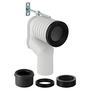 Coude d'évacuation Vario Laufen pour WC au sol Moderna, sortie verticale, fixation incluse.