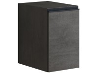 Seitenschrank York links Zement / Griffe Schwarz 50 x 30 cm
