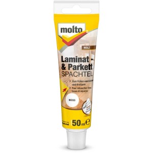 Tube Molto Laminat- und Parkettspachtel, weiß, 50ml zum Ausbessern von Holzböden.