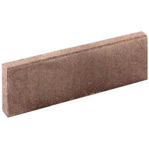 Mini bordure marron, 15x50x5 cm, en béton pour bordures de parterres et délimitations.