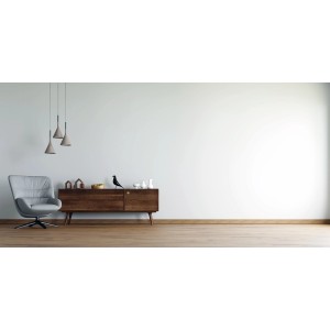 Pièce avec papier peint intissé blanc Erfurt Variovlies Plano, meubles et décoration.
