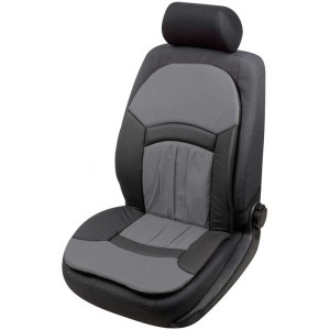 Coprisedile OBI Algo, nero-grigio, adatto per sedili auto con airbag laterali.