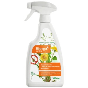 Hauert Biorga Contra spray diserbante, flacone da 500 ml con spruzzatore.