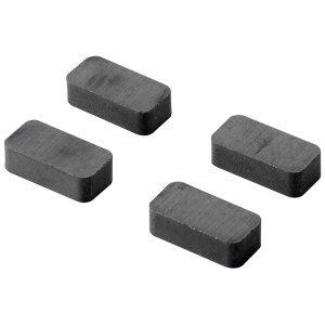 Quatre aimants rectangulaires noirs pour tableau d'affichage, parfaits pour le bureau, l'école ou la maison.