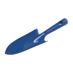 Petite pelle à main bleue LUX Classic, 20 cm, en acier avec oeillet de suspension pour le jardinage.