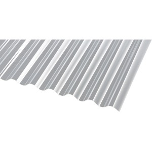 Lastra profilata in acrilico trasparente (sinusoidale 76/18) per coperture in plastica, 3000x1045 mm.