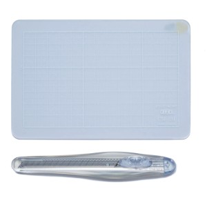 NT Cutter Set AM350P Bleu avec cutter iA-200SP et tapis de coupe 10x15 cm.