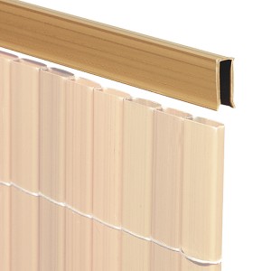 Profilo a U in plastica effetto teak per schermi privacy, da agganciare come finitura.